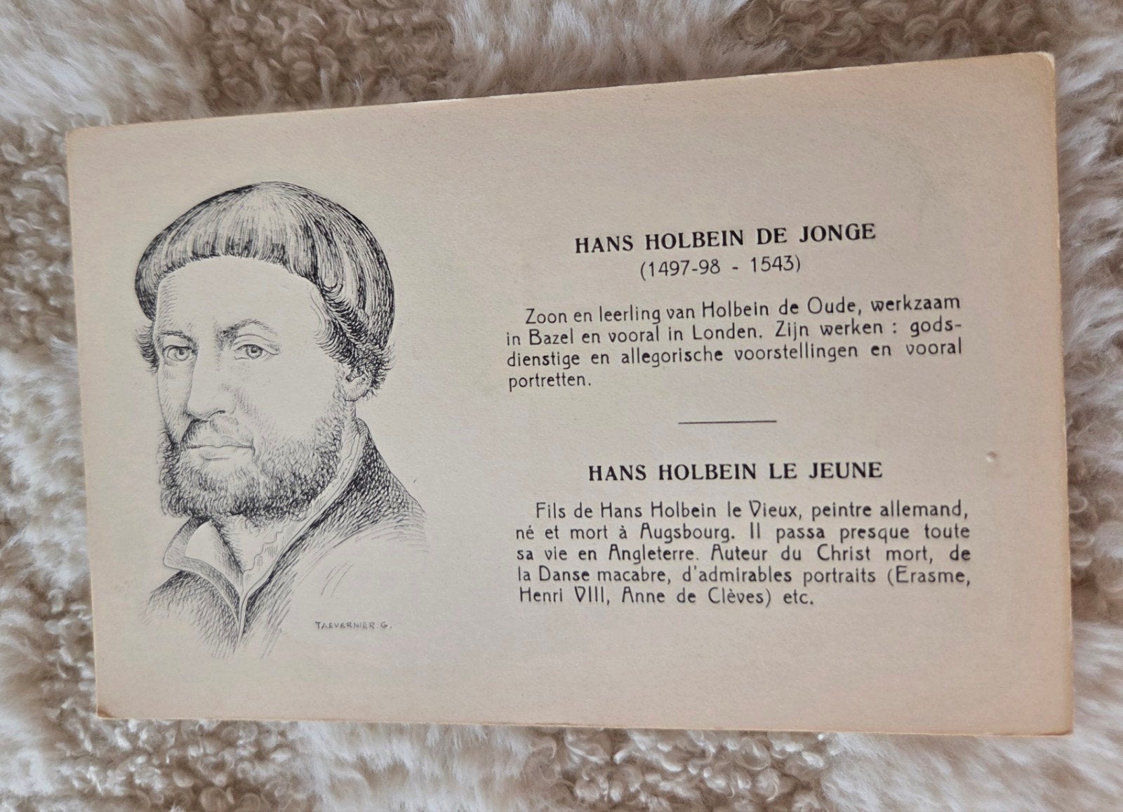 Oude prentbriefkaart Hans Holbein de Jonge, Verzenden, Voor 1920, Gelopen, Politiek en Historie