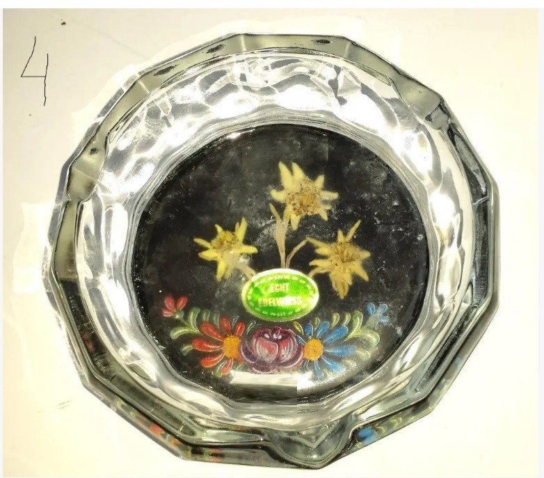 Edelweiss asbakken Vintage Antiek Retro Rookartikelen blik, Verzamelen, Rookartikelen, Aanstekers en Luciferdoosjes, Sigarenbandjes