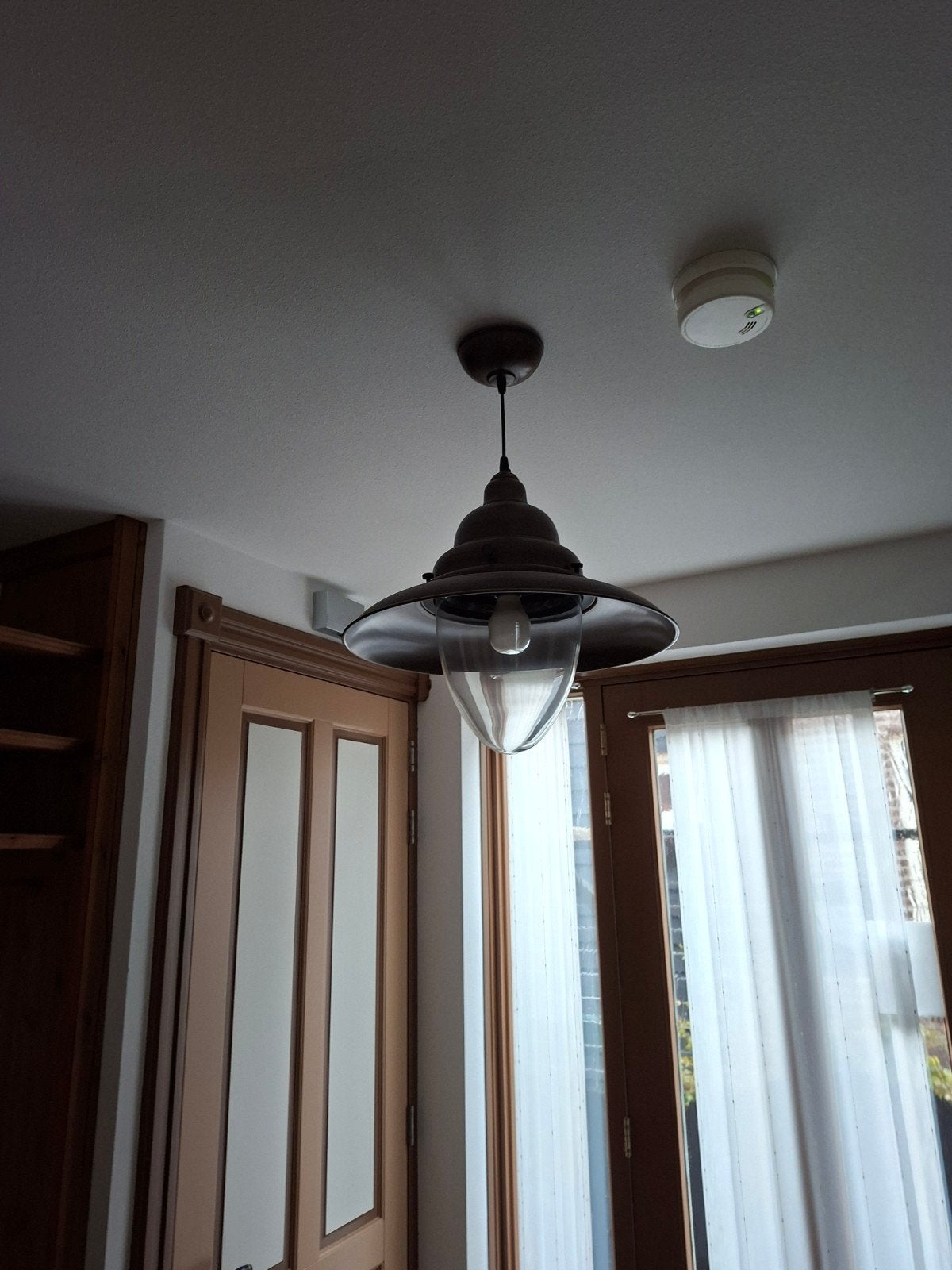 2 Mooie Bruin Bronzen Scheepslampen - 55cm Hoog, Ophalen, Gebruikt, Glas