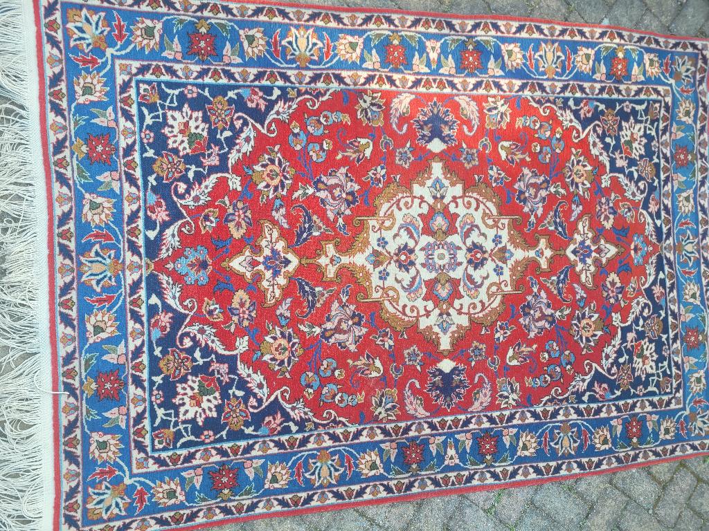 Vintage wollen vloerkleed uit Iran hand geknoopt, Heikant 21 Kaatsheuvel, 150 tot 200 cm, Belle Vieille Brocante, Ophalen of Verzenden