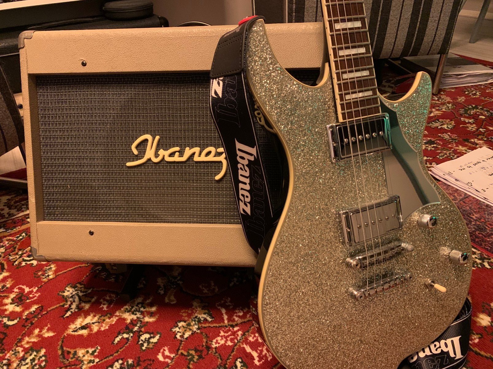 Vintage Ibanez IBZ510 elektrische gitaar amp met standaard, Muziek en Instrumenten, Ophalen of Verzenden, Gebruikt, Gitaar, Minder dan 50 watt