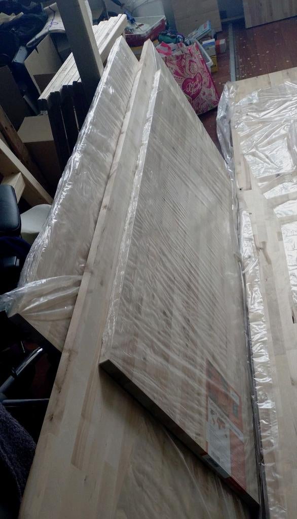 Gloednieuwe massief berkenhouten tafelbladen, Ophalen, Nieuw, 70 tot 120 cm
