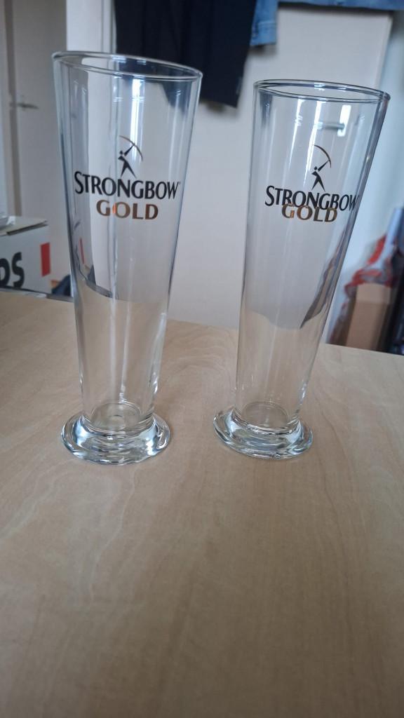 Strongbow Gold glazen, Ophalen of Verzenden, Zo goed als nieuw, Glas of Glazen, Overige merken