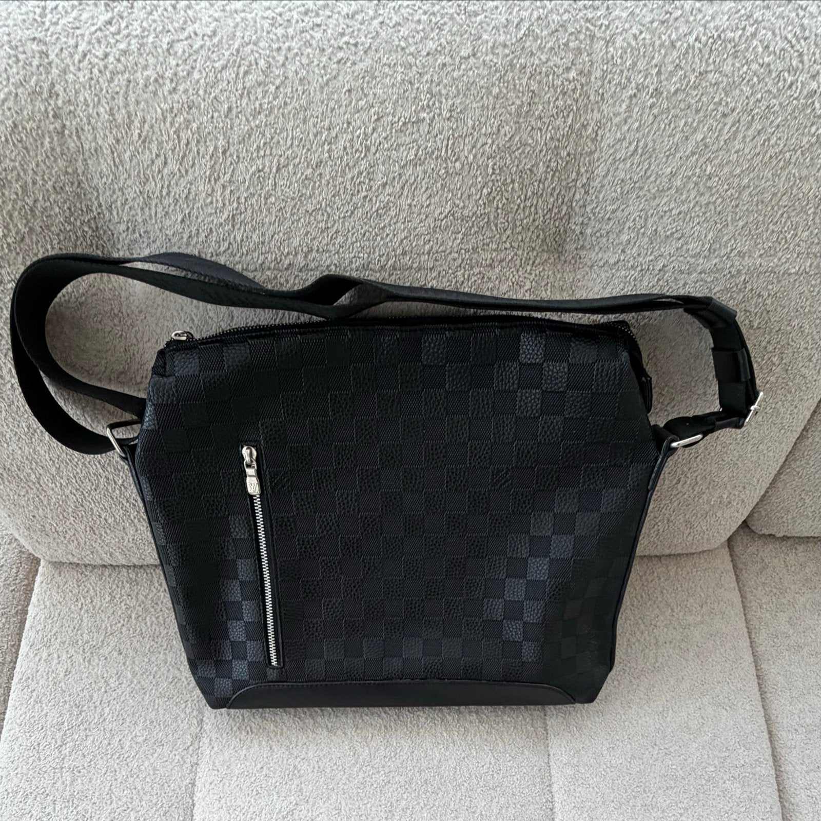 LV messenger bag - Zwart Damier Patroon, Ophalen of Verzenden, Gebruikt, Zwart, Schoudertasje