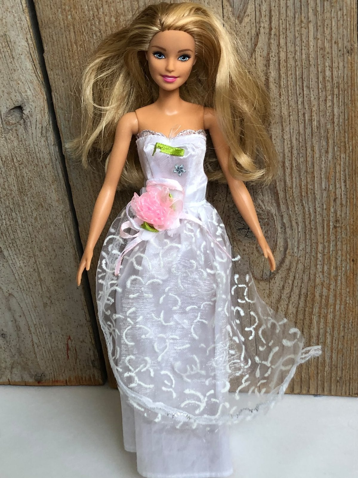 Witte Barbie trouw feest jurk, Ophalen of Verzenden, Zo goed als nieuw, Barbie