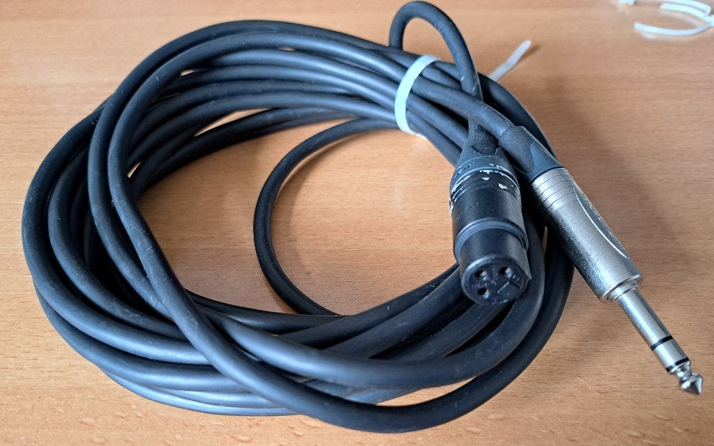 ZWARTE XLR NAAR JACK-AUDIOKABEL - NEUTRIK - 6 mtr, Ophalen of Verzenden, Gebruikt, Apparatuur