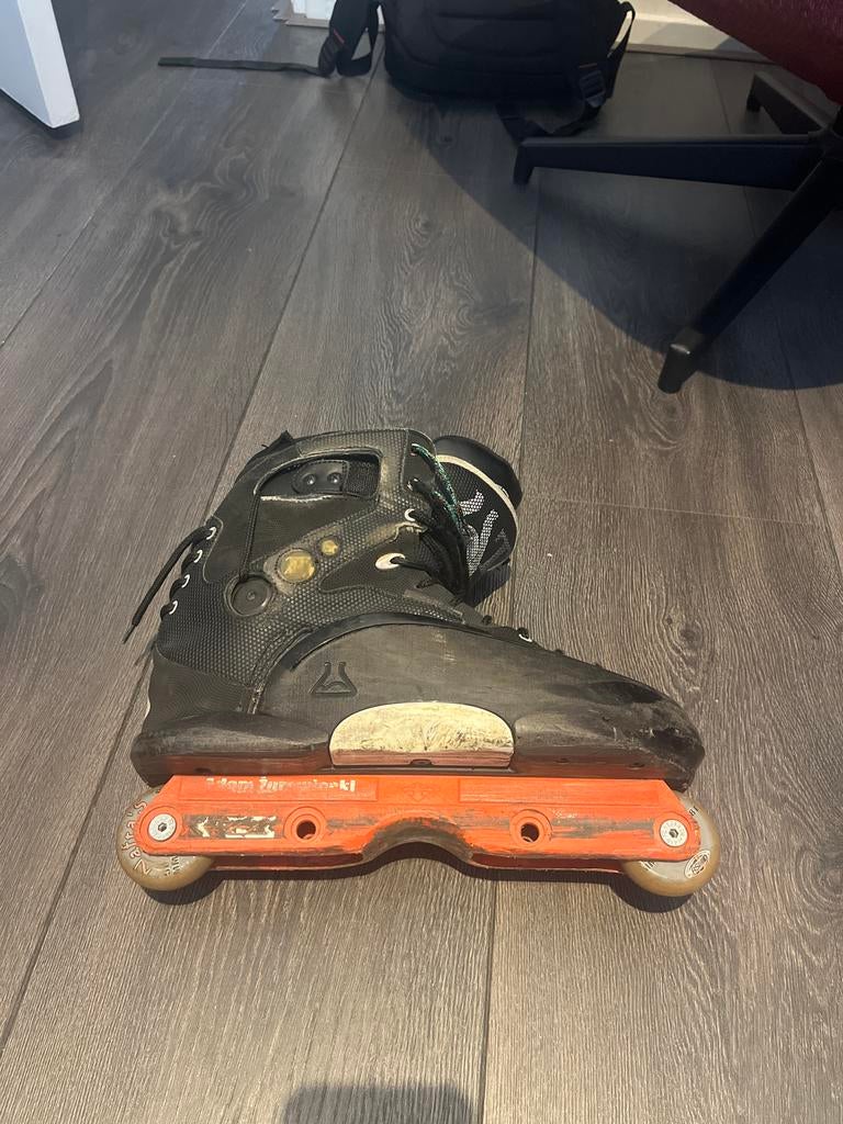 Gebruikte inline skates - Zwart met oranje frame - Remz, Sport en Fitness, Skeelers, Gebruikt, Inline skates 4 wielen, Overige merken