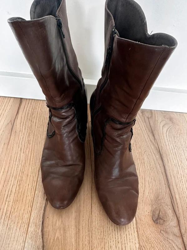 Bruine leren laarsjes Manfield, Kleding | Dames, Bruin, Lage of Enkellaarzen, Ophalen of Verzenden, Gedragen