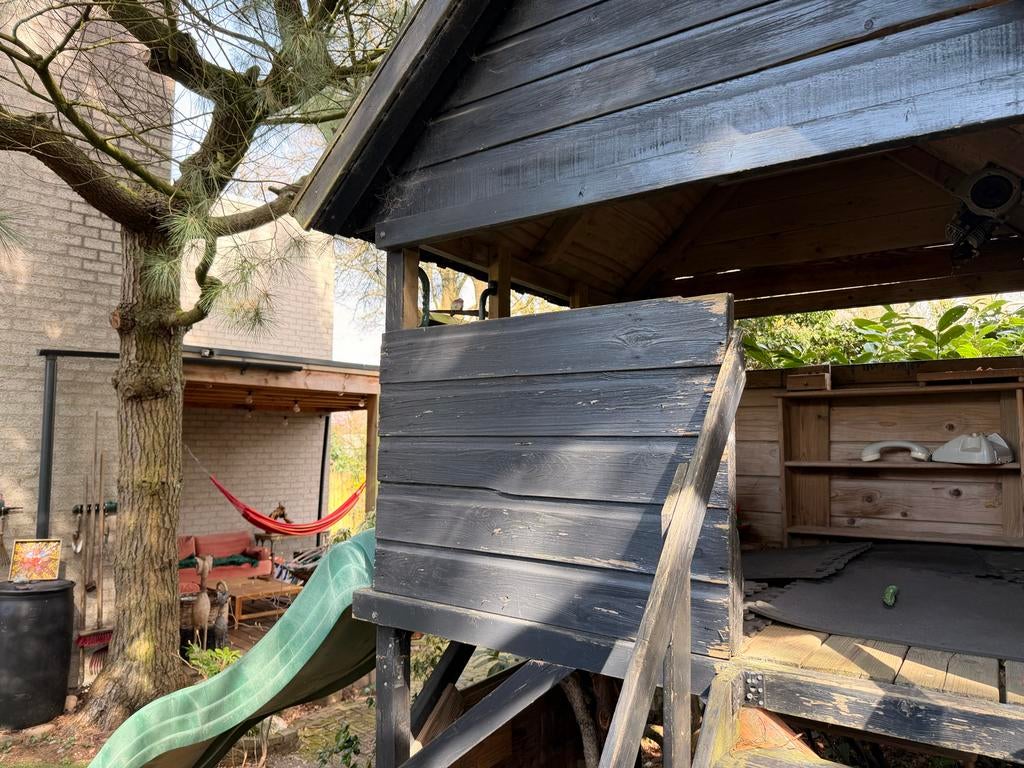 Gratis boomhut met glijbaan - zelf demonteren, Ophalen, Gebruikt, Hout