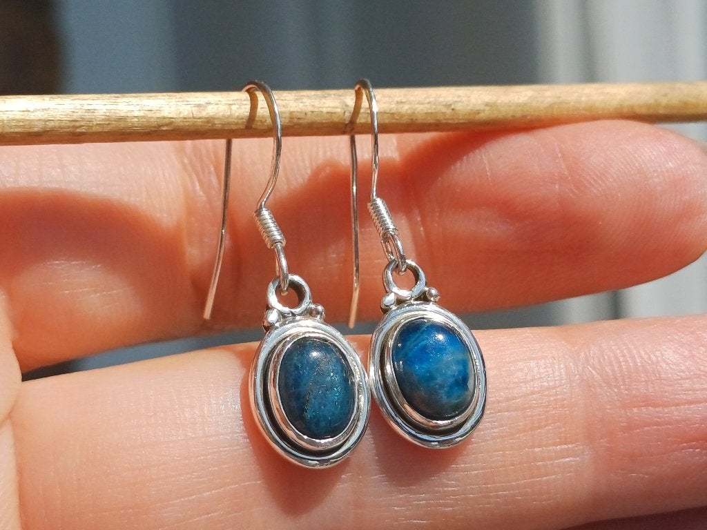 Vanoli 925 zilveren oorbellen met apatiet /apatite, Daiva1973@hotmail.com, Hangers, Vanoli, Blauw