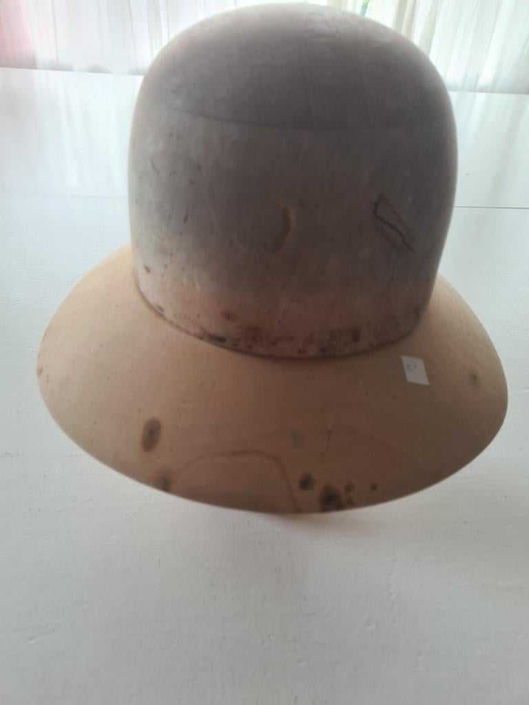 Vintage houten hoedenmal met rand, Antiek en Kunst, Ophalen