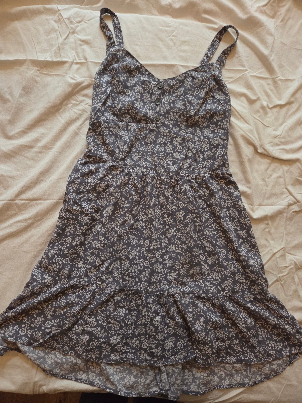 Hollister bloemenjurk met spaghettibandjes L, Kleding | Dames, Blauw, Ophalen of Verzenden, Zo goed als nieuw, Maat 36 (S)