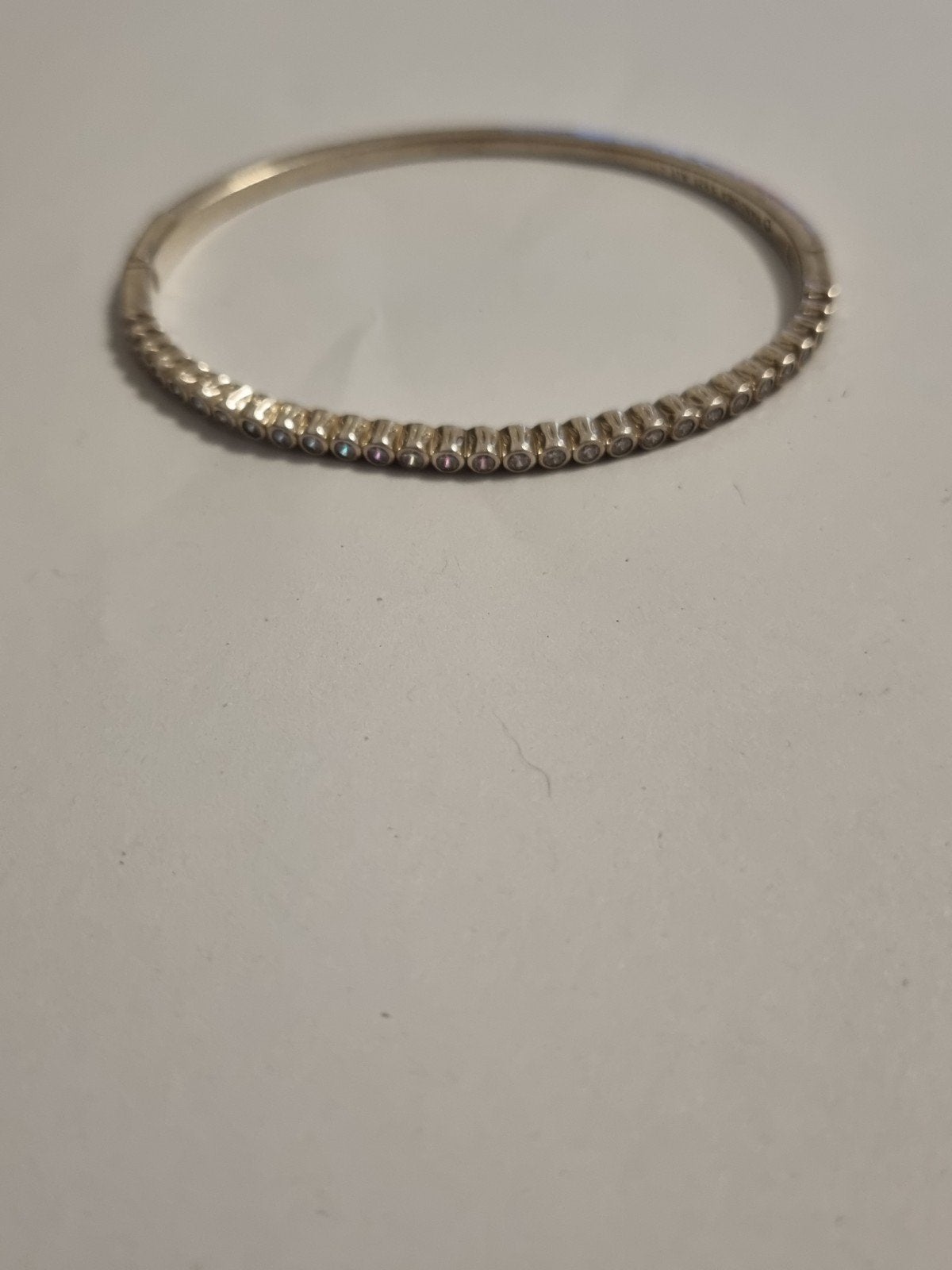 Zilveren 925 Pandora armband met steentjes, zie omschrijving, Sieraden, Tassen en Uiterlijk, Ringen, Gebruikt, Verzenden, Dame