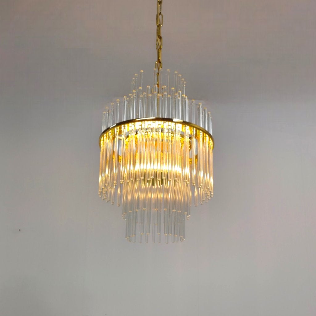 Sciolari kroonluchter glas messing 70's design mid century, Ophalen of Verzenden, Zo goed als nieuw, Glas, E27 (groot)