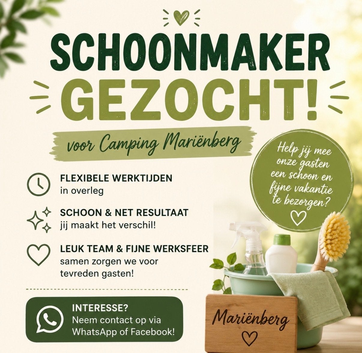 Schoonmaker gezocht marienberg, Vacatures, Variabele uren, Overige niveaus, Starter, Overige vormen