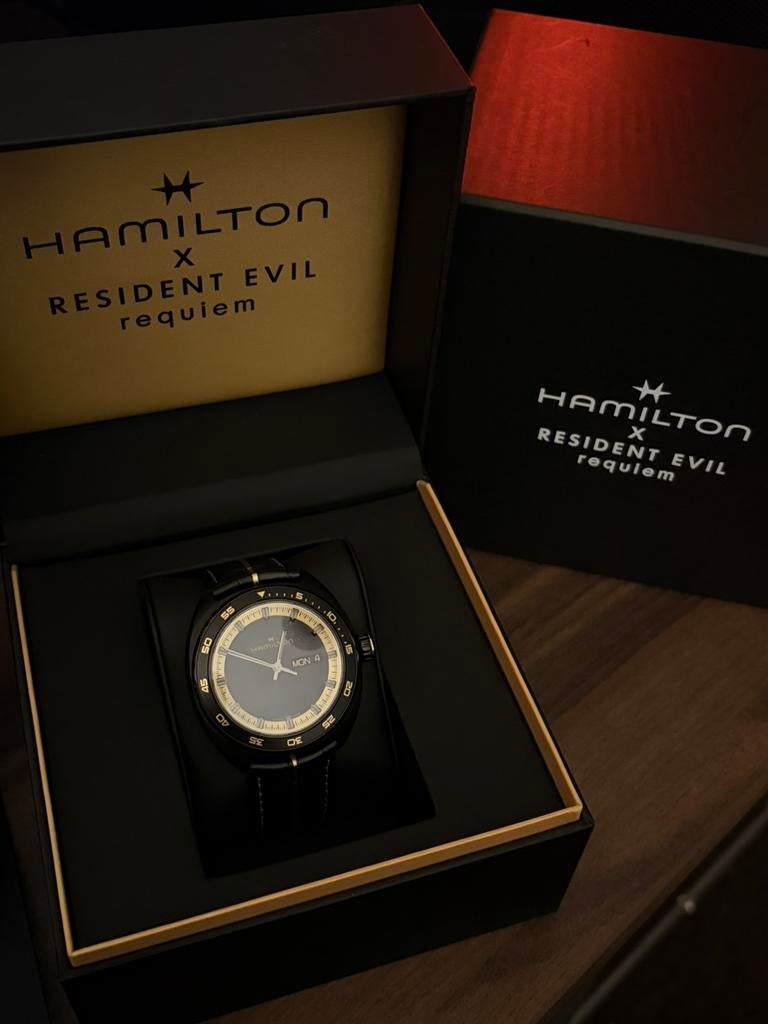 Hamilton Resident evil Requiem pan europ, Leer, Staal, Polshorloge, Nieuw