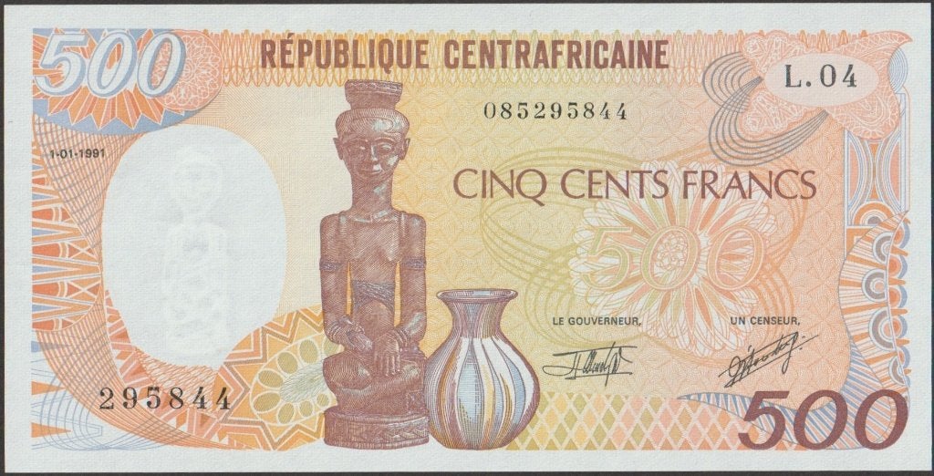 Centraal Afr. Republiek 500 francs 1991 XF p.14d (# 357), Verzenden, Overige landen, Los biljet