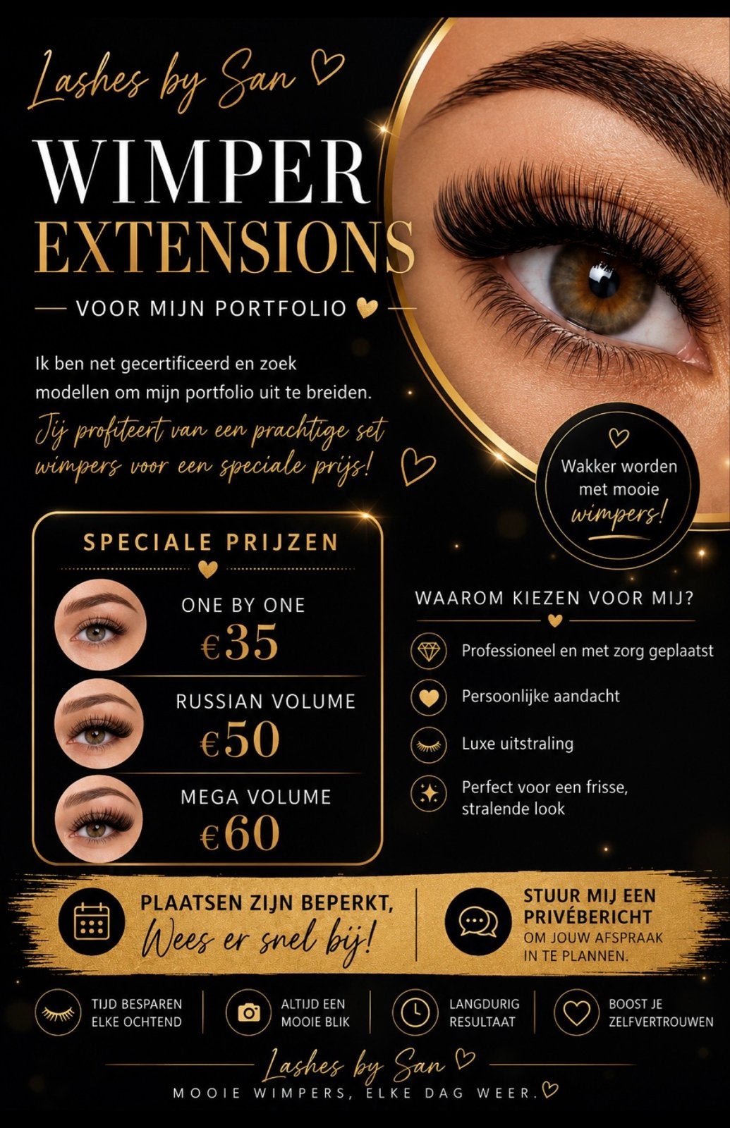 Wimperextentions, Ophalen