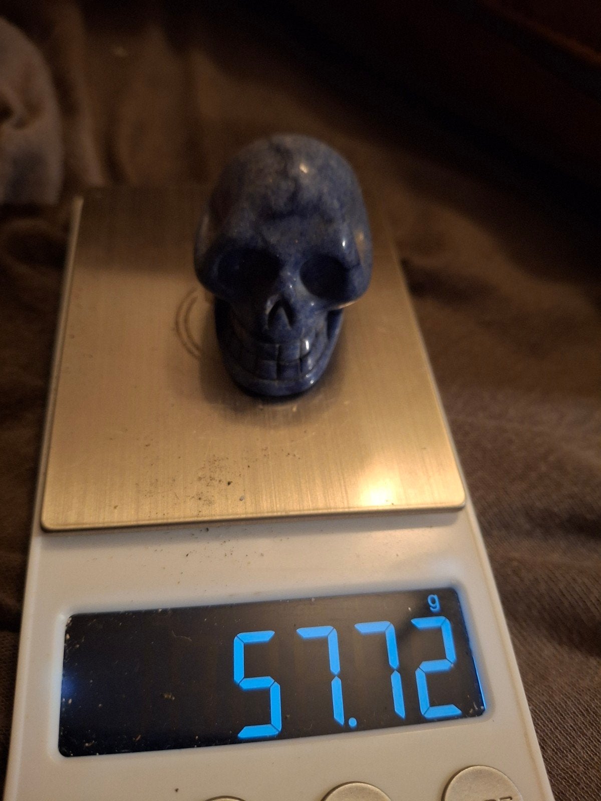 Blauwe schedel van edelsteen - 57,72 gram, Ophalen, Gebruikt, Overige typen