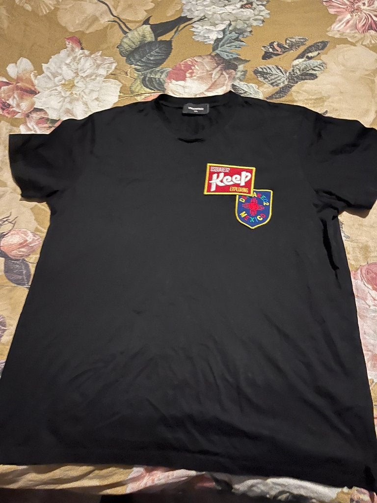 T-shirt zwart met applicatie - Merk!, Dsquared2, Zwart, Overige maten, Ophalen of Verzenden