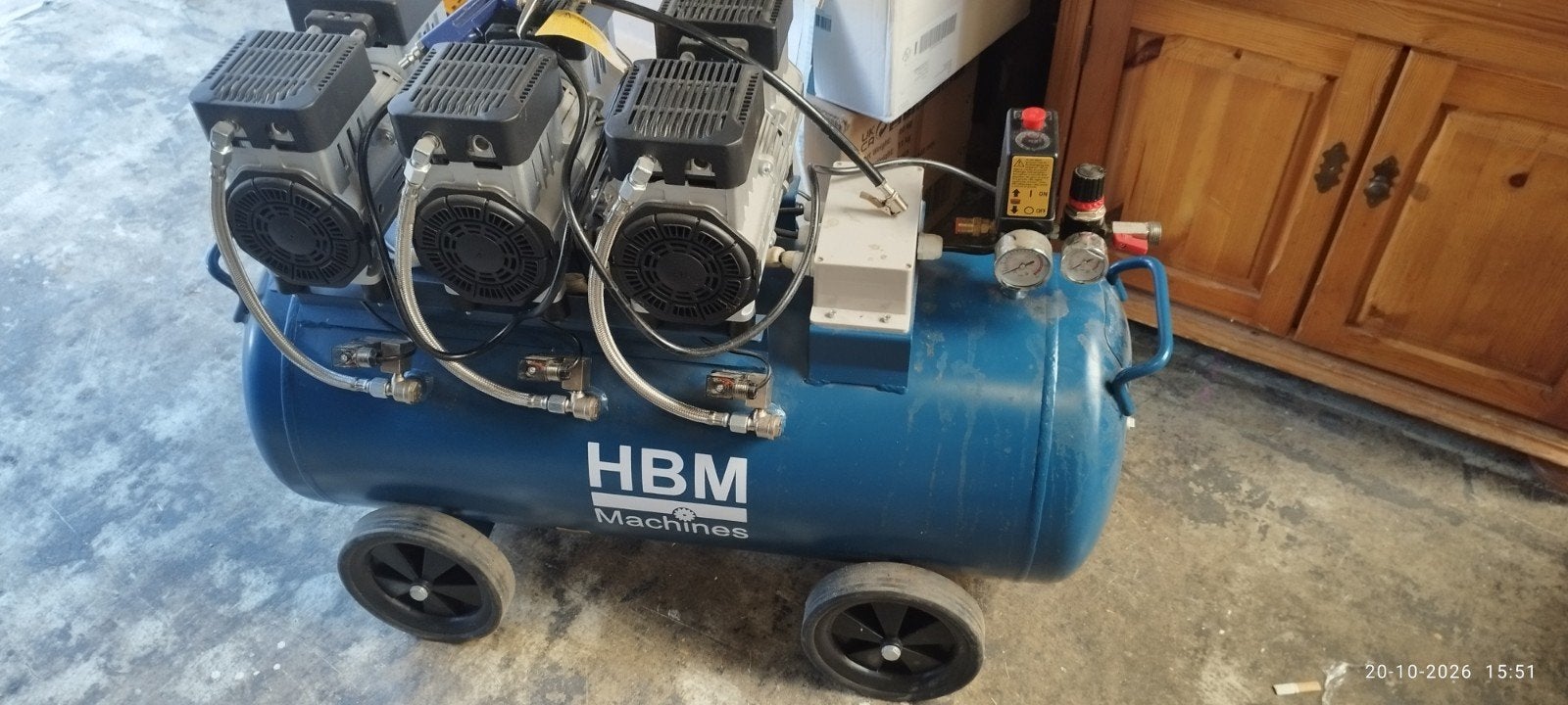 HBM Machines Compressor 90L H134012, Ophalen, Gebruikt, 6 tot 10 bar, 25 tot 100 liter