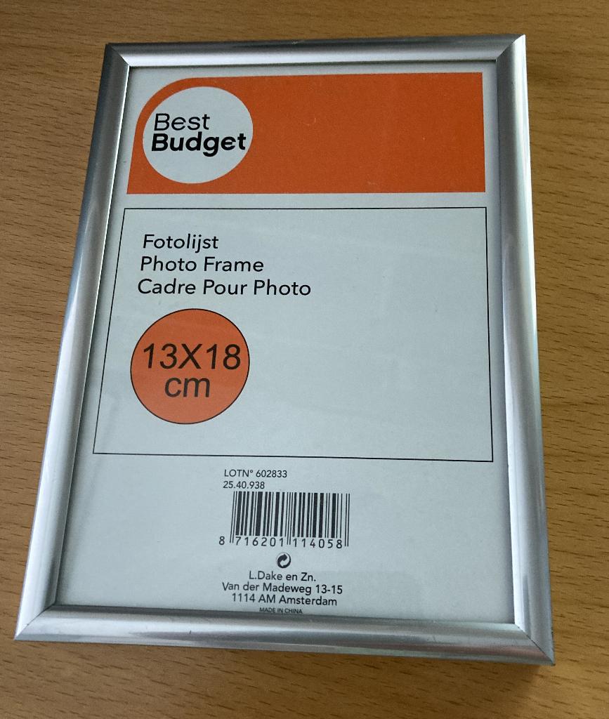Nieuw zilver fotolijst 13x18cm; Best Budget, Ophalen, Nieuw