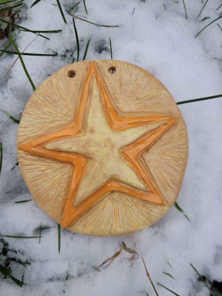 Keramische kersthanger met ster, Huis en Inrichting, 9 cm, Eigen ontwerp, EaRoKo, Nieuw