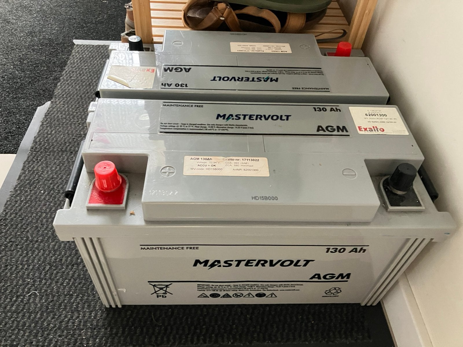 Mastervolt 130ah agm accu’s (2x), Ophalen, Gebruikt