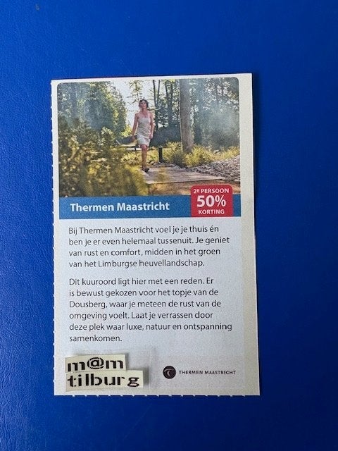 Thermen Maastricht 2e persoon 50% korting tot 1-7-2027, Drie personen of meer, Kortingsbon, Spa of Sauna