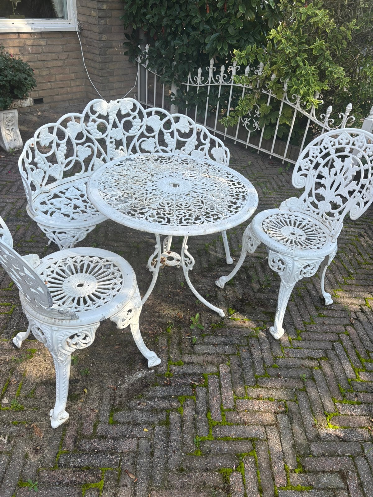 Smeedijzeren bistro set, Ophalen, Gebruikt, Tuinset, Overige materialen