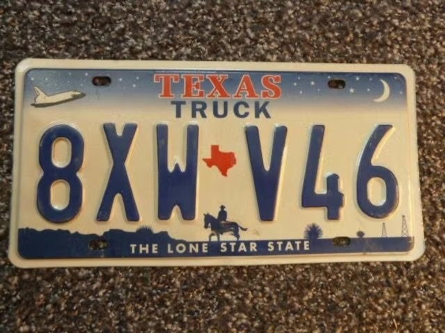 Kentekenplaat licenseplate Texas 1 USA, Verzamelen, Verzenden, Gebruikt, Auto's