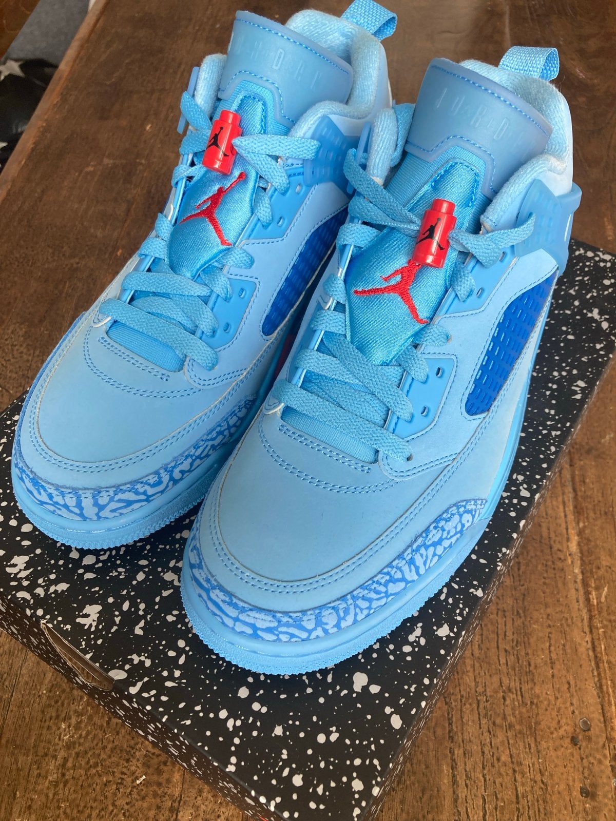 Nieuwe Jordan Spizike Low Football Blue Maat 43 / US 9.5, Blauw, Nieuw, Ophalen of Verzenden, Sneakers of Gympen