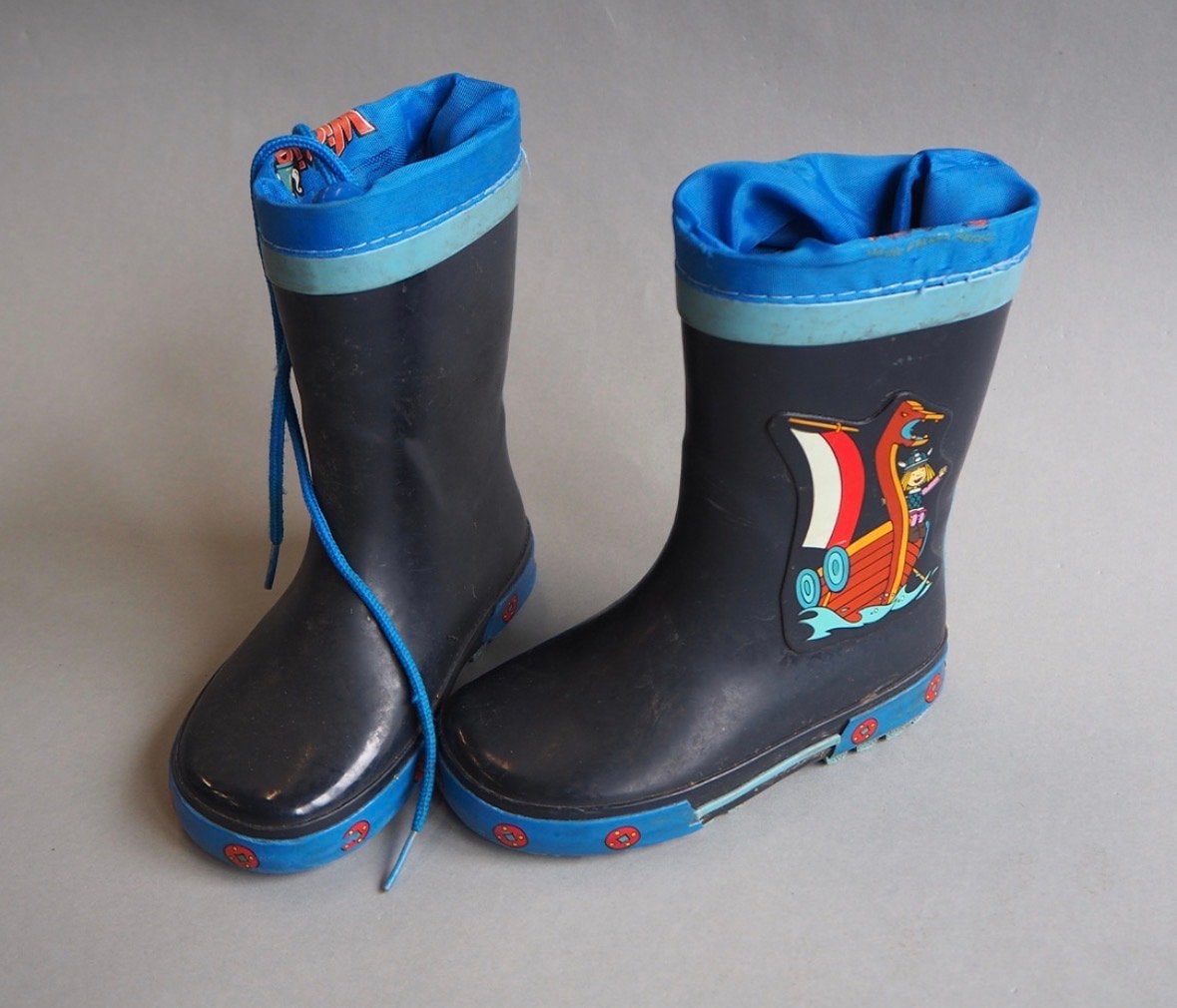 Regenlaarzen met Viking-opdruk - Maat 23, Ophalen of Verzenden, Gebruikt, Jongen of Meisje, Laarzen