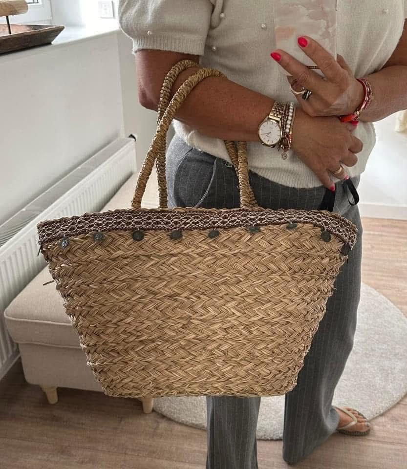 Leuke boodschappen, strandtas, Ophalen of Verzenden, Nieuw, Bruin, Shopper