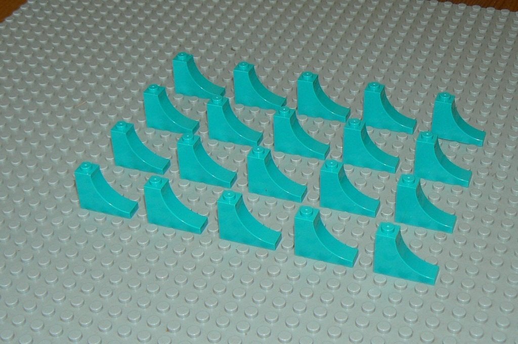 L661 Gebogen stenen 1x3 (binnen boog) dark turquoise 20 st., Ophalen of Verzenden, Nieuw, Losse stenen, Lego