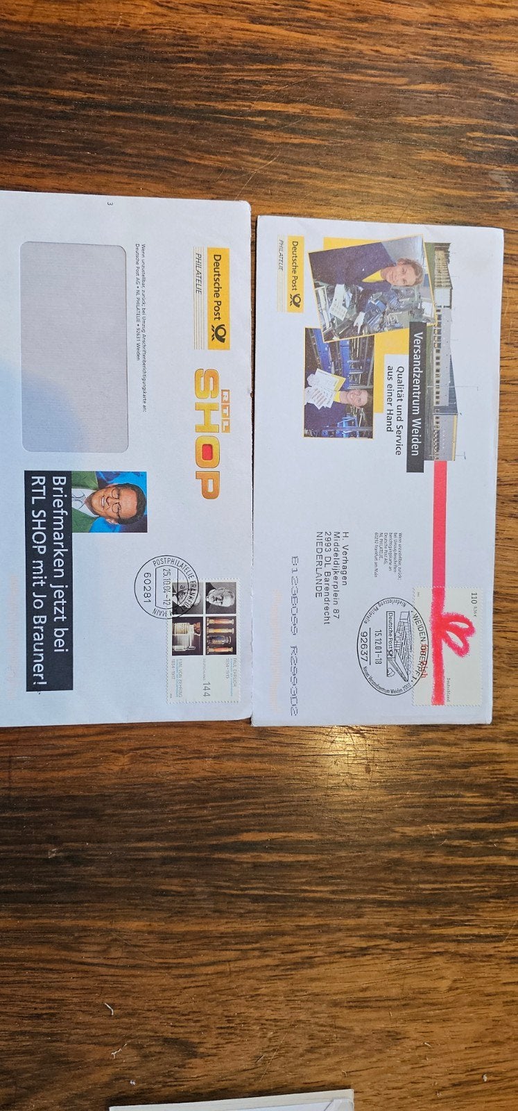 2 Duitse enveloppen met postzegels en stempels, Verzenden