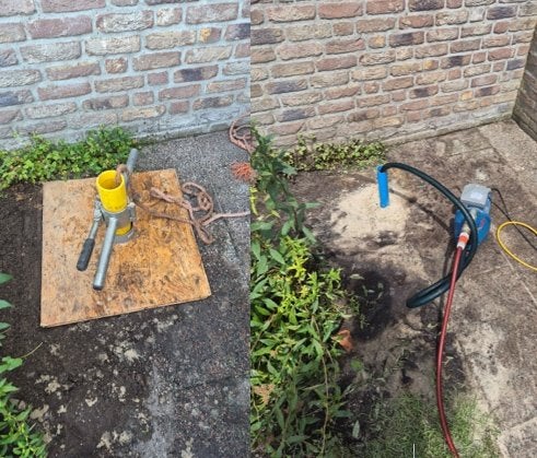 Grond water/ tuin bron traditioneel hand gepulst, Ophalen, Nieuw