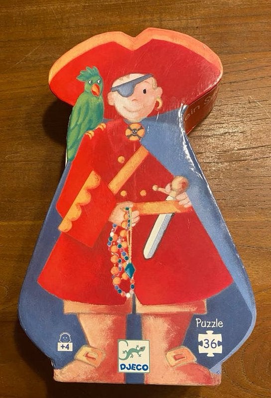 Djeco puzzel piraat, 36 stukken, 4+, Kinderen en Baby's, Speelgoed | Kinderpuzzels, Ophalen of Verzenden, 10 tot 50 stukjes, Gebruikt