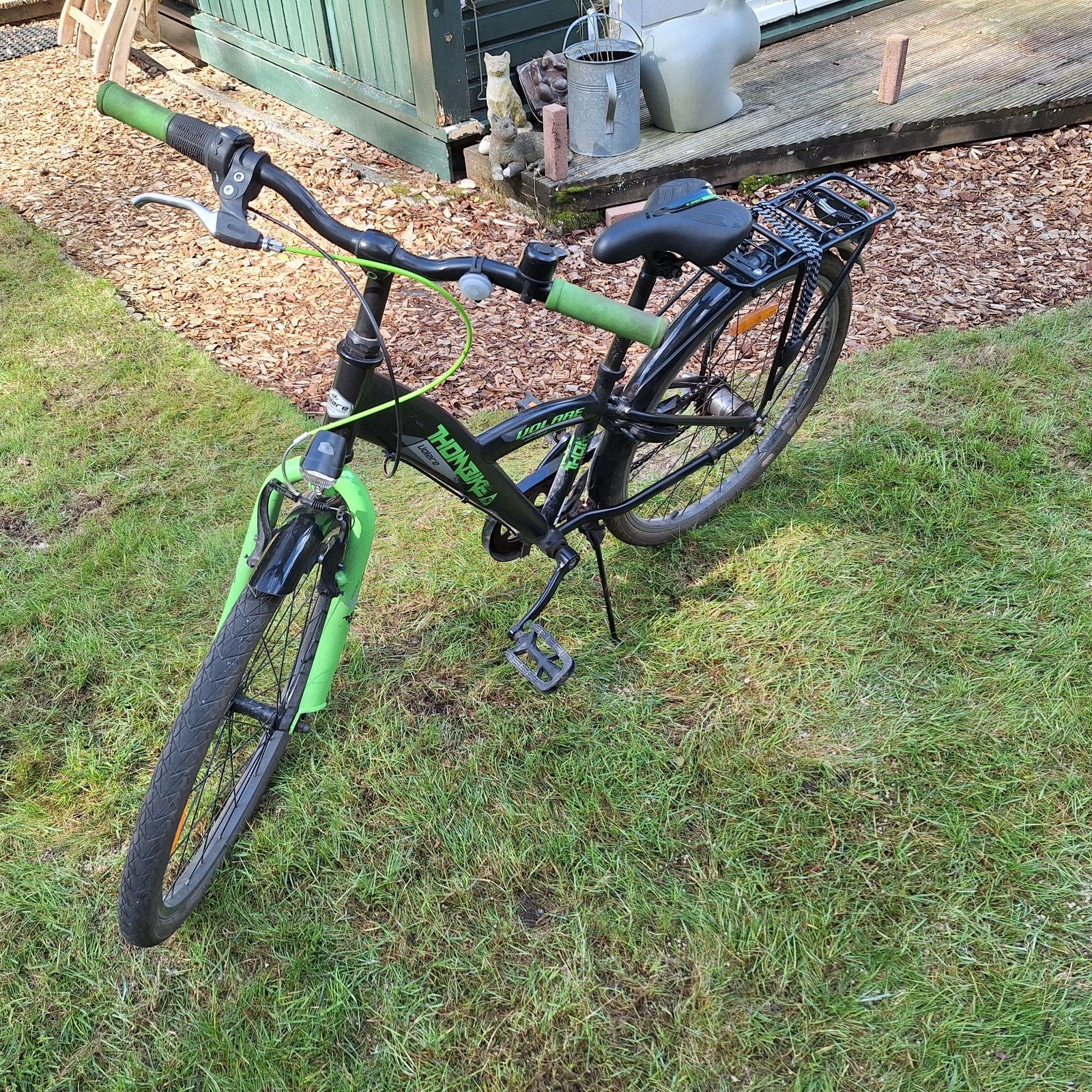 Groen, zwarte jongensfiets 21 inch. Merk Volare Thombike., Ophalen, Zo goed als nieuw, 20 inch, Handrem