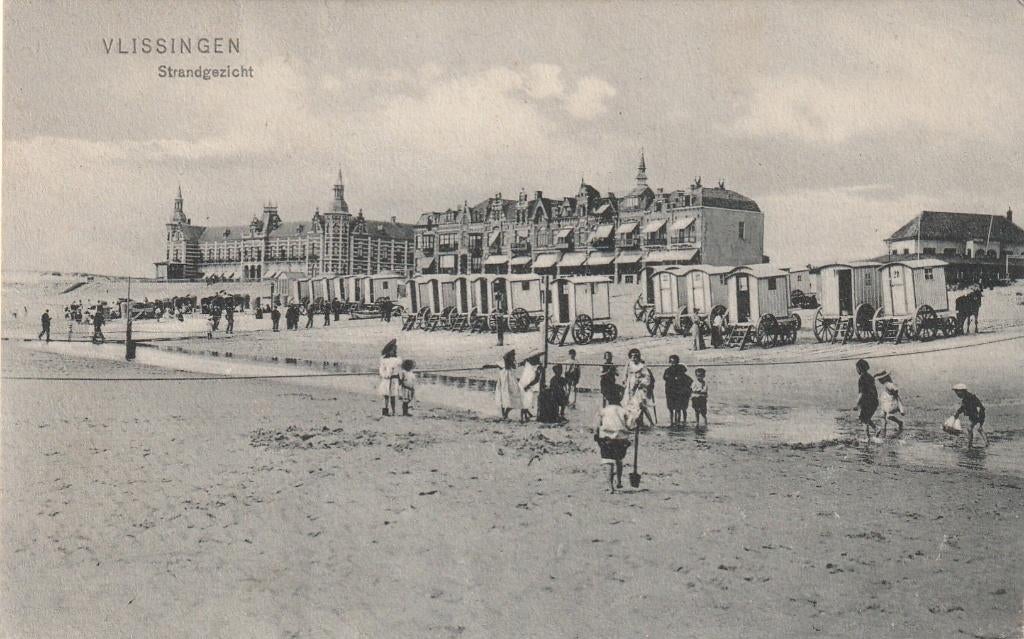 Vlissingen strandgezicht, Ophalen of Verzenden, Voor 1920, Ongelopen, Zeeland