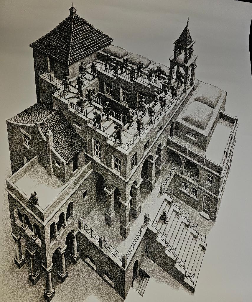 M.C. Escher  Ascending and Descending 1960, Antiek en Kunst, Kunst | Schilderijen | Klassiek, Ophalen