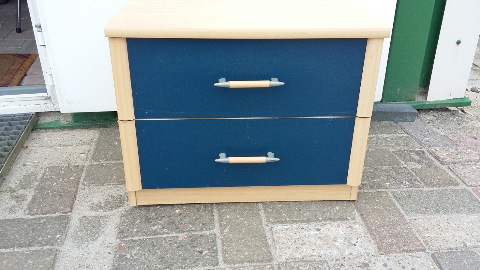 Set van 2 (nacht)kastjes, Ophalen, 1 of 2 laden, Zo goed als nieuw, Minder dan 100 cm