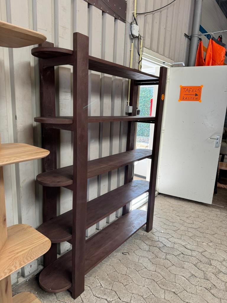 Wandkast mangohout walnoot 160x38x190 cm, Huis en Inrichting, Kasten | Wandmeubels, Ophalen, Met plank(en), Overige materialen