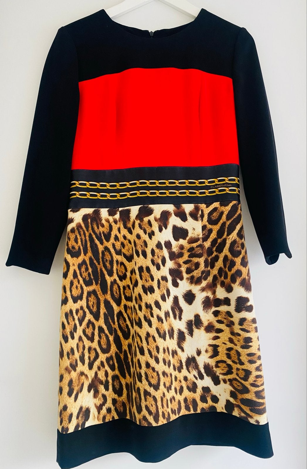 Roberto Cavalli Class jurk zwart tijgerprint maat 36, Kleding | Dames, Zwart, Ophalen of Verzenden, Maat 36 (S), Gedragen