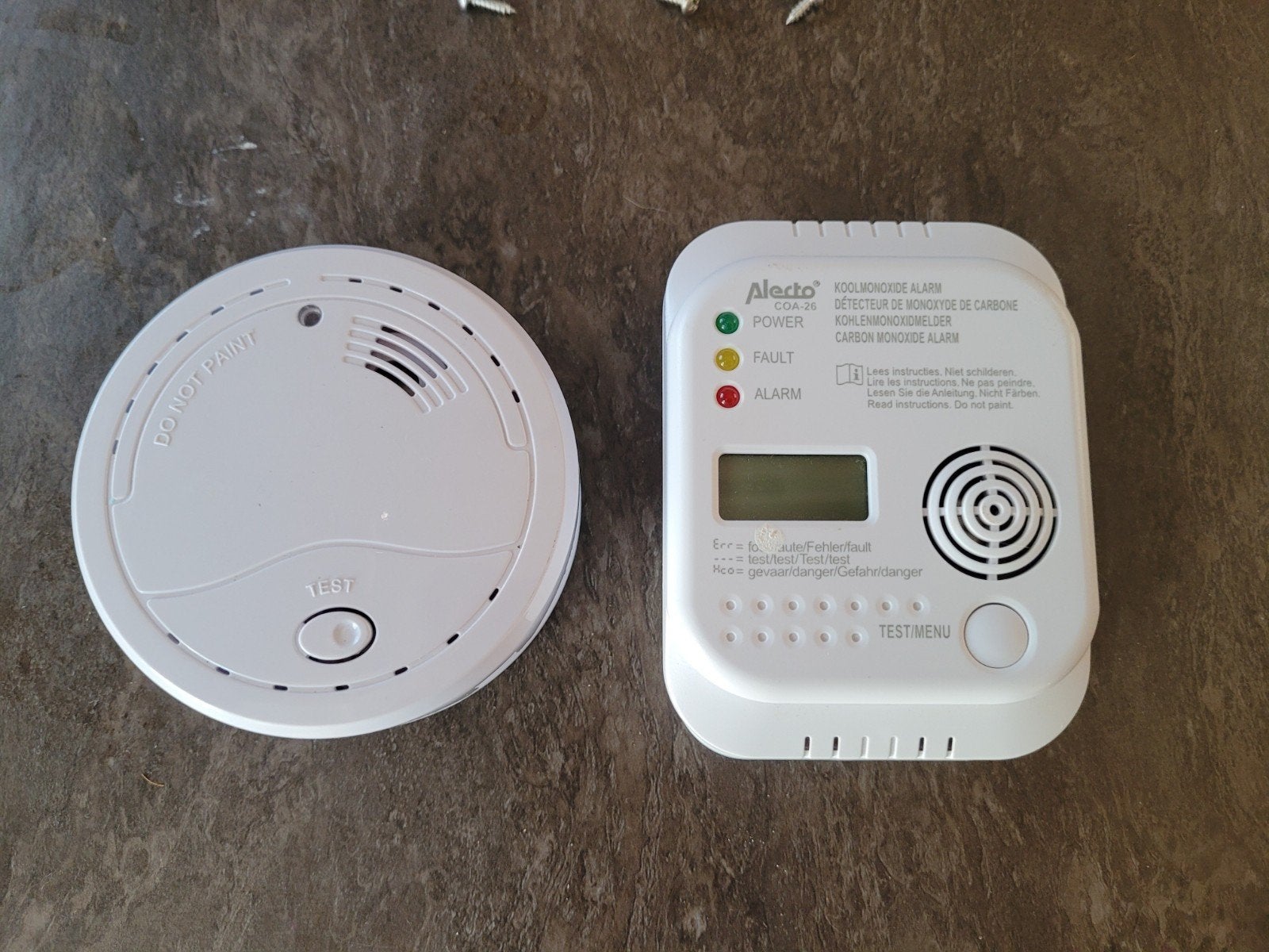 Alecto Koolmonoxide- en Gasmelder Set, Detector, Sensor of Melder, Ophalen of Verzenden, Zo goed als nieuw, Overige soorten