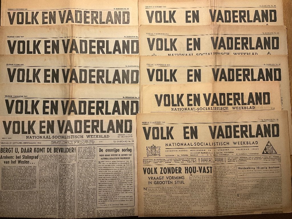 10 x Volk en Vaderland (1x ‘36 / 7x ‘42 / 1x ‘43 / 1x ‘44), Verzamelen, Ophalen of Verzenden, Nederland, Boek of Tijdschrift