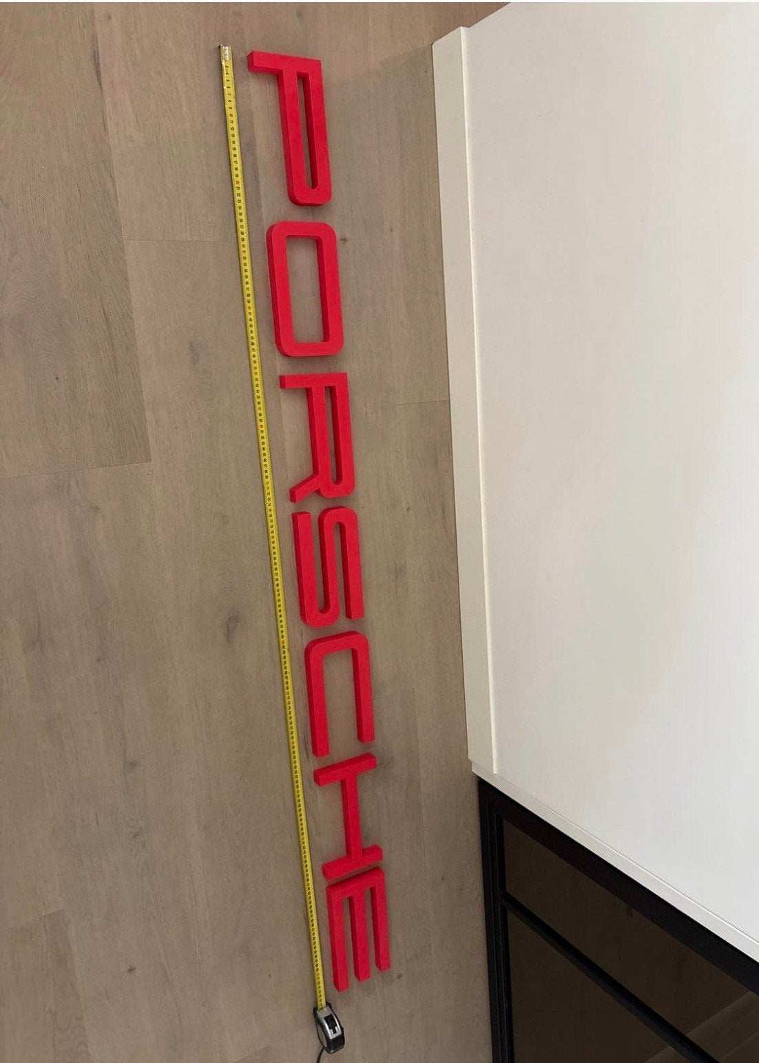 Unieke Porsche 3D Reclame Letters - Rood (175 cm), Overige materialen, Ophalen of Verzenden, Zo goed als nieuw, Modern