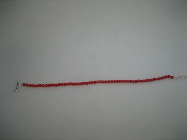 Bloedkoralen Baby Armbandje met Zilveren Kapittelstokje, Verzenden, Nieuw, Armband