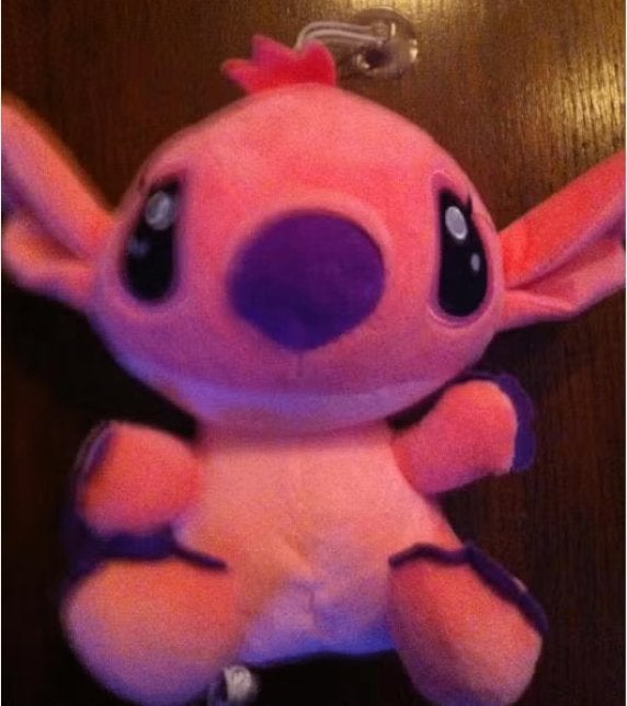 Knuffel Stich roze kan op raam hangen met zuignap, Kinderen en Baby's, Ophalen of Verzenden, Zo goed als nieuw, Overige typen