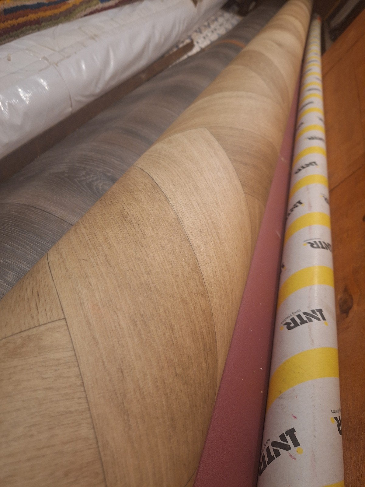 Vinyl vloerbedekking - Supreme Patagonia visgraat 400cm bree, Huis en Inrichting, Ophalen, Gebruikt, Bruin, Vinyl